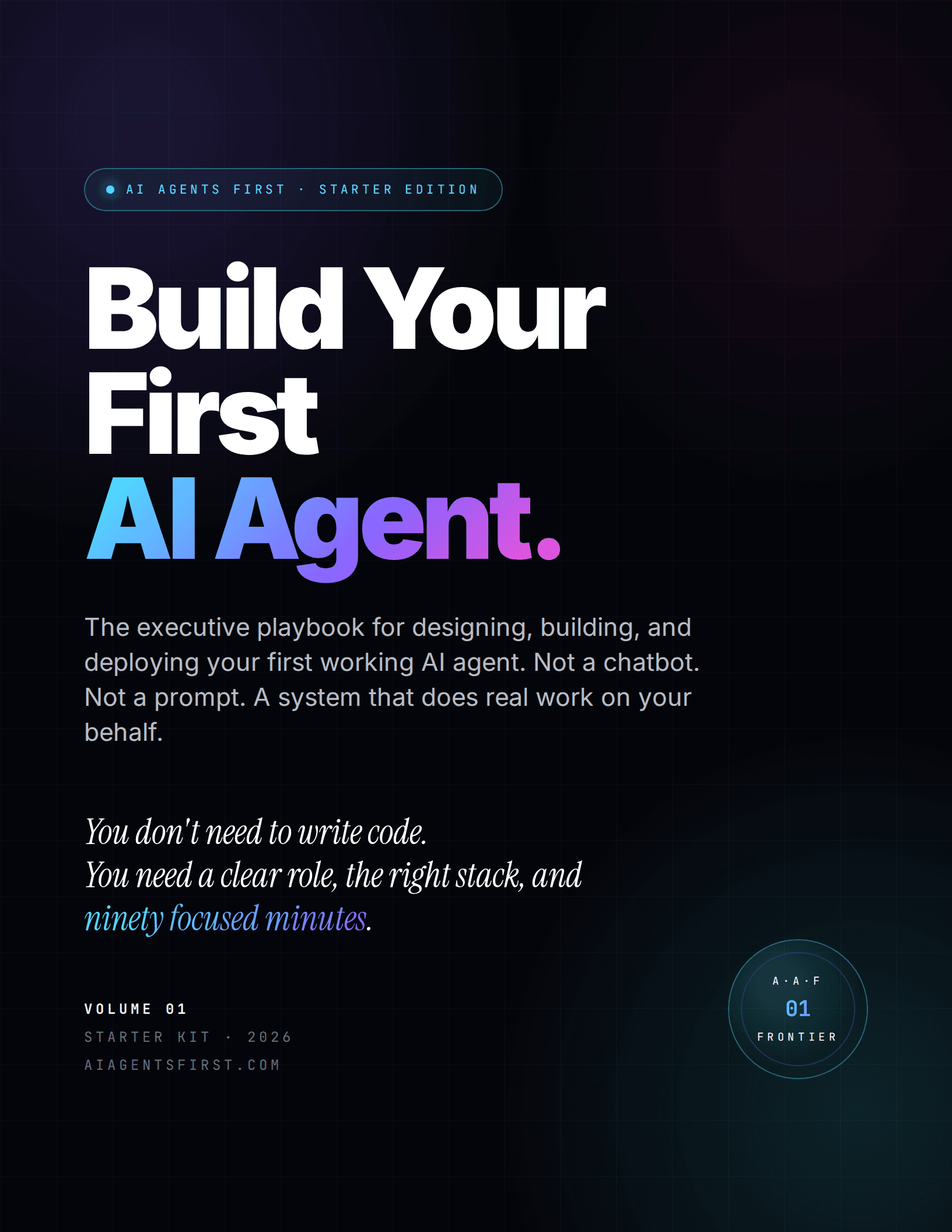 Cover of Build Your First AI Agent — the AAF Executive Playbook